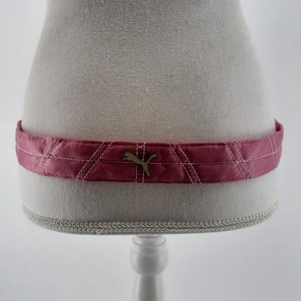 Puma Y2K Pink Quilted Belt Silver Tone Size 37